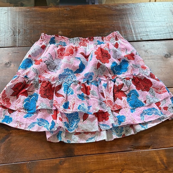 BB Dakota Floral Mini Skirt in Pink, Red, and Blue - Picture 1 of 5